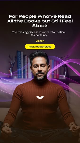 This ad targets people who have read a lot of books but still feel stuck, implying that they need certainty rather than 