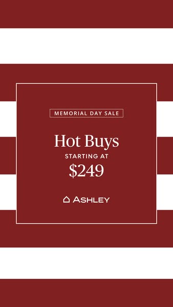 Memorial Day sale ad for Ashley furniture.