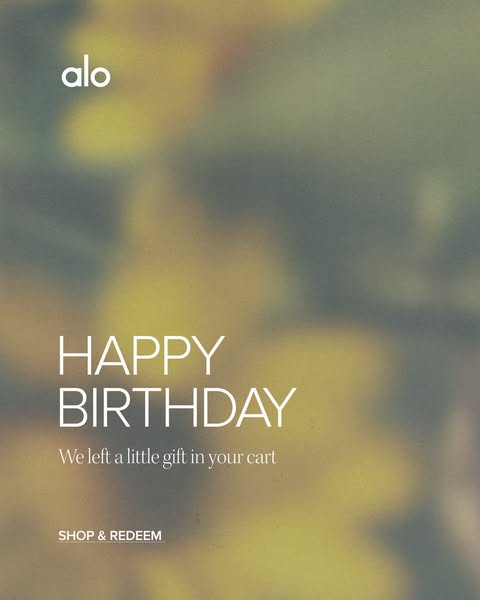 This ad wishes the viewer a happy birthday and offers a gift that has been added to their cart. It is simple, elegant, a