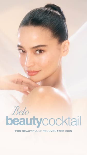 This ad for Belo Beauty Cocktail features a close-up of a woman with glowing skin. The ad emphasizes the product's a