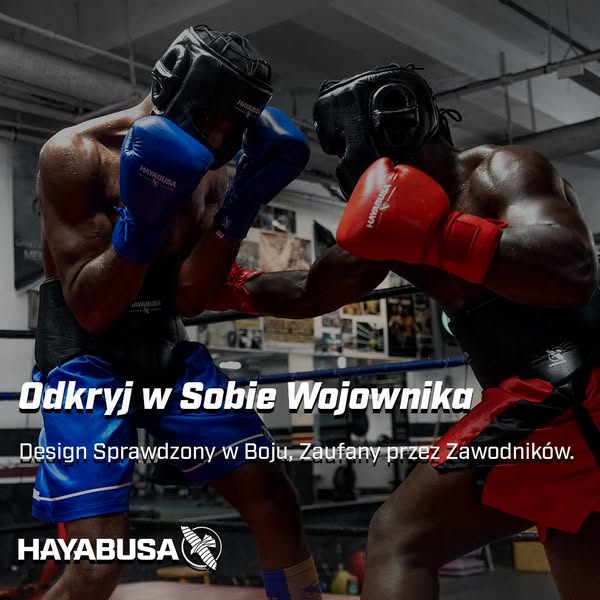 This ad features two boxers engaged in a match while wearing Hayabusa gear. The ad's headline emphasizes inner stren