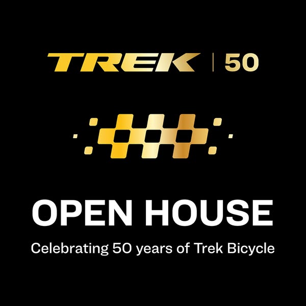 This is an image celebrating 50 years of Trek Bicycle.