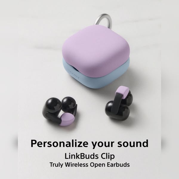 An image promoting the Sony LinkBuds Clip, highlighting their design and wireless capabilities.