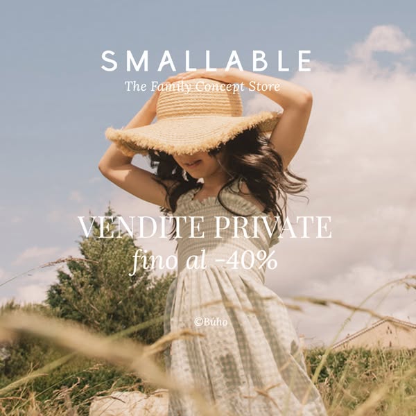 This ad for SMALLABLE, 'The Family Concept Store', features a young girl in a field, wearing a summer dress and 