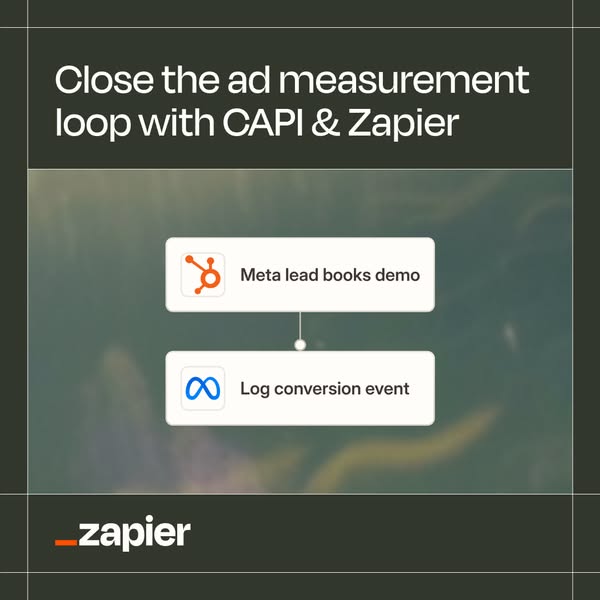 The ad illustrates the connection between Meta lead books demo and log conversion event, emphasizing closing the ad meas