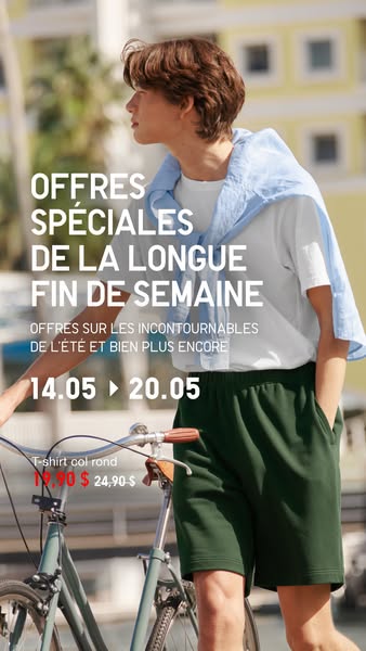 This image ad showcases a sale on T-shirts from Uniqlo.