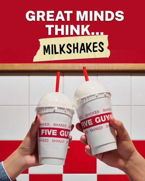 This image ad for Five Guys promotes milkshakes with a straightforward message about shared preferences.