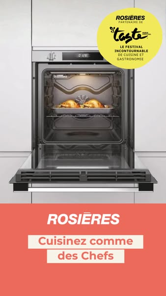 This ad for Rosieres ovens promotes the brand as a partner of Taste Paris, a cuisine and gastronomy festival, positionin