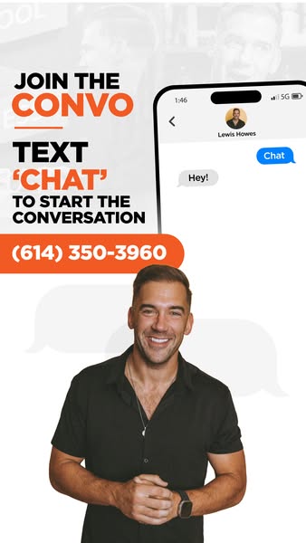 The ad encourages viewers to join the conversation by texting "CHAT" to the provided phone number. It features