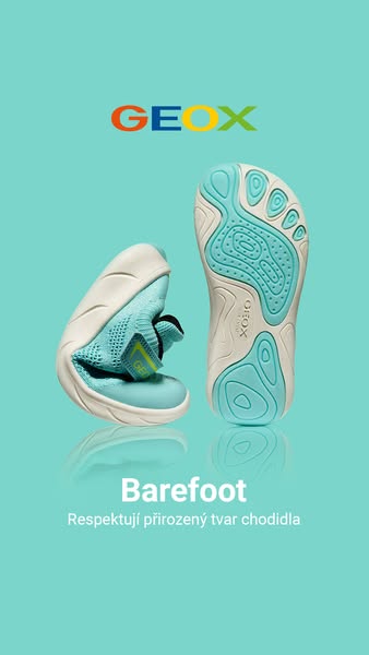 This ad showcases Geox's barefoot shoe line. The image ad emphasizes the shoe's flexibility and design, highligh