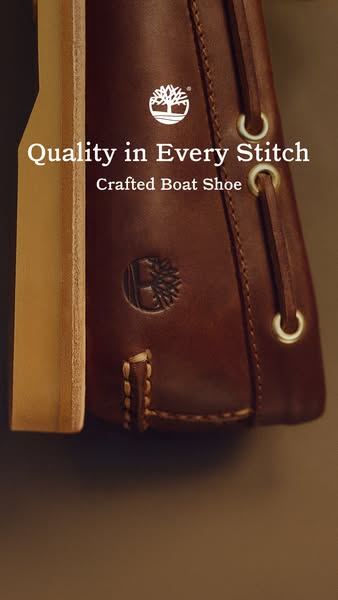 This ad showcases the craftsmanship of the brand's boat shoe, highlighting the quality in every stitch.