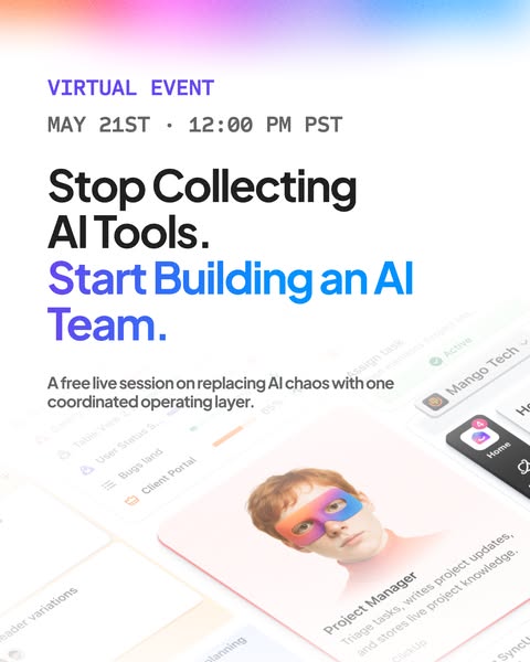 This image ad promotes a virtual event scheduled for May 21st at 12:00 PM PST, focusing on transitioning from collecting
