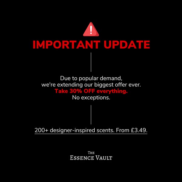 This image ad is for The Essence Vault. The ad is announcing that due to popular demand they are extending their biggest