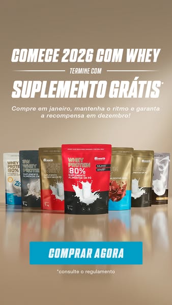 This image ad promotes Growth Supplements, encouraging customers to start 2026 with whey protein. It offers a free suppl