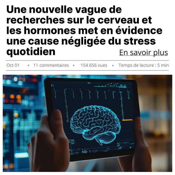 This ad is for an article discussing the link between hormones and stress.