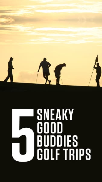 This image ad promotes the idea of taking golf trips with friends, suggesting that these trips are a fun and 'sneaky