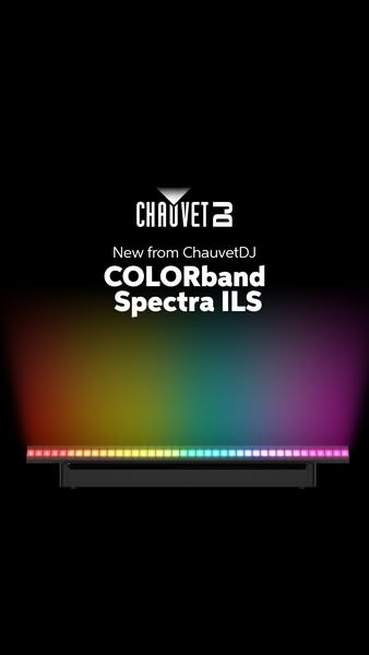 The image is an advertisement for the COLORband Spectra ILS lighting product by Chauvet DJ. The ad features a visual rep