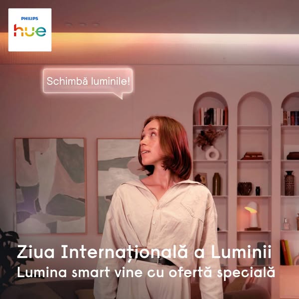 Ad for Philips Hue smart lights promoting an offer in celebration of the International Day of Light