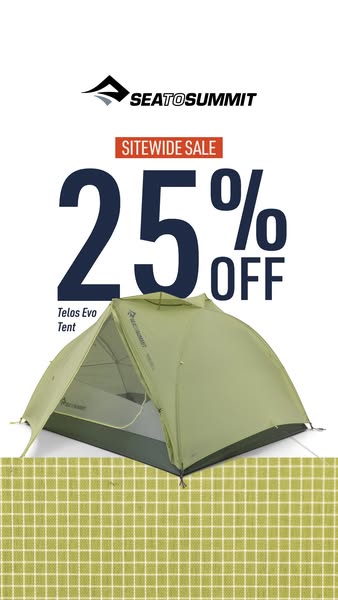 An advertisement for Sea to Summit featuring a 25% off sitewide sale.