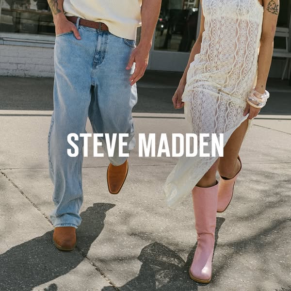 An ad showcasing Steve Madden footwear and handbags.