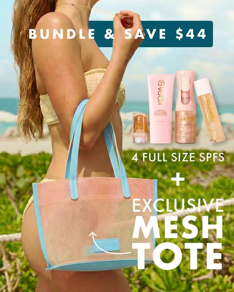 This image ad promotes a bundle and save deal for Kopari's sunscreens. The ad highlights that when you buy a bundle 