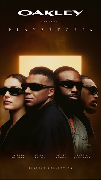 This ad for Oakley showcases its Players Collection sunglasses, endorsed by athletes such as Alexia Putellas, Kylian Mba