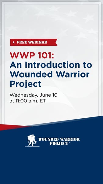 This is an advertisement for a free webinar from the Wounded Warrior Project.