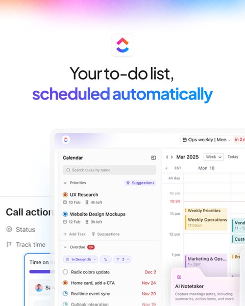 This ad showcases a calendar app that automatically schedules your to-do list.