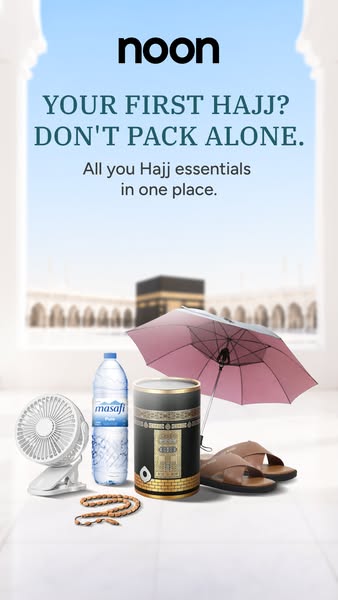 This ad is designed for people preparing to embark on their first Hajj, and encourages people to purchase all their esse