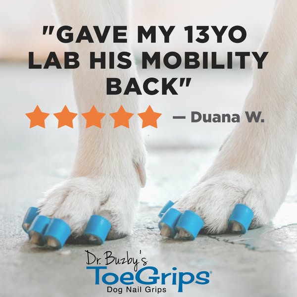Dr. Buzby’s ToeGrips for dogs ad