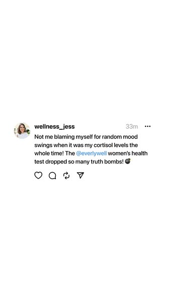An ad featuring a screenshot of a social media post from the account @wellness_jess, promoting Everlywell's women
