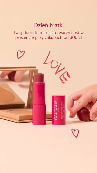 This ad for Caudalie lip balm uses hand-drawn effects to promote their product in a stylized manner. The ad is likely ta