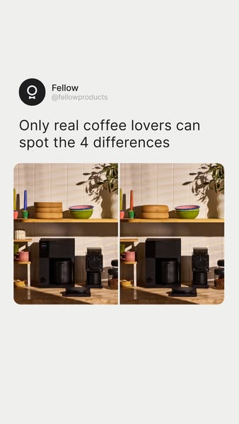 This is a spot the difference ad for Fellow products. The ad asks viewers to find four differences between the two image