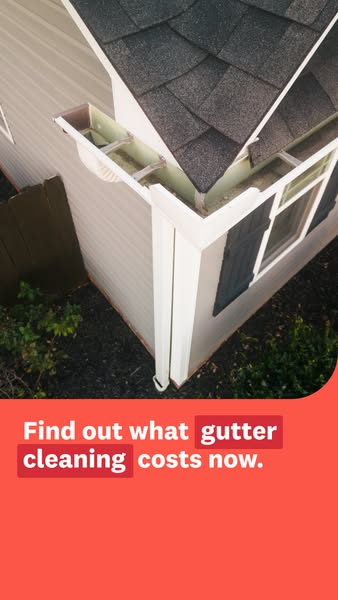 The ad highlights the importance of cleaning gutters and prompts viewers to find out the costs associated with gutter cl