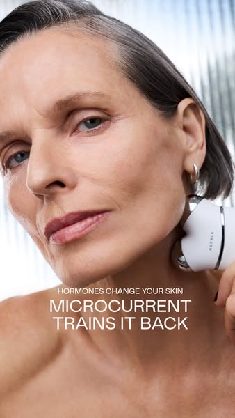 This ad features a woman using the NuFace device to show how the microcurrent can work to firm the skin on the face and 
