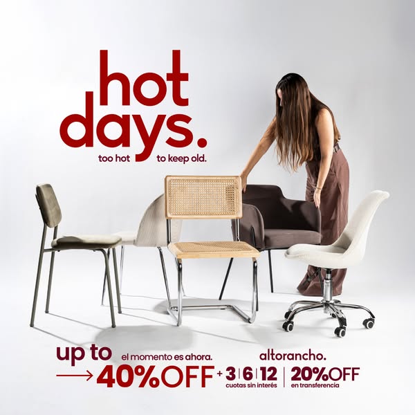 This ad promotes Altorancho chairs and offers a discount for a limited time.