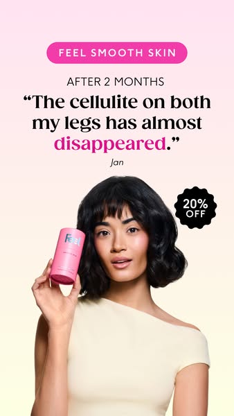 This ad features a testimonial from a customer named Jan who claims that the product has almost eliminated cellulite on 