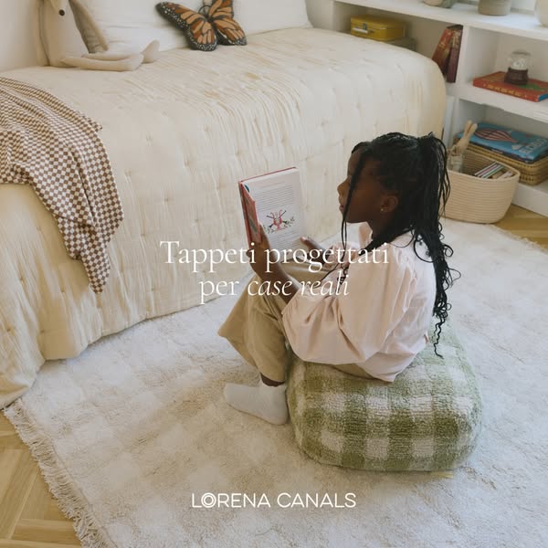 This ad features a young girl reading a book while sitting on a shaggy rug and pillow. The ad encourages viewers to cons