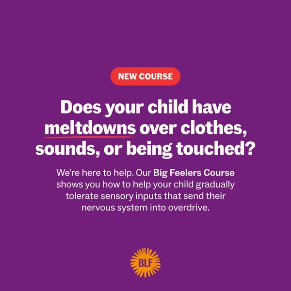 This image ad promotes a new course called "Big Feelers Course" designed to help children gradually tolerate s