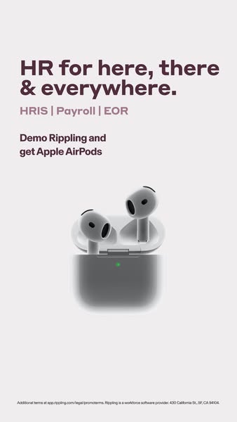 This ad for Rippling promotes the accessibility of its HR management software, highlighting its coverage for various nee