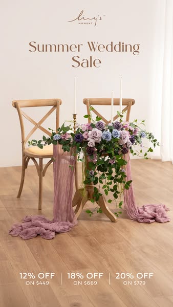 This image ad is for Ling's Moment, advertising their summer wedding sale with discounts on certain items.