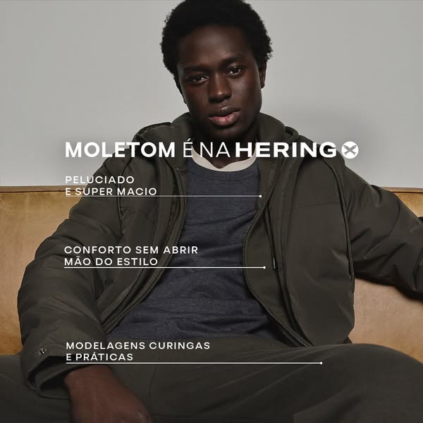 This ad promotes Hering's sweatshirts, highlighting their comfort, style, and versatility.