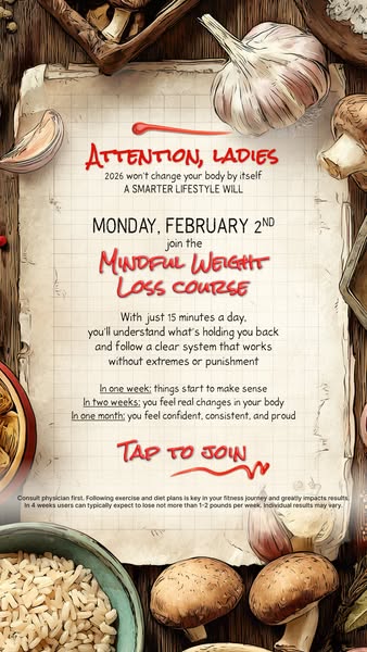 This image ad targets women, addressing their challenges in achieving body transformation goals by promoting a mindful w