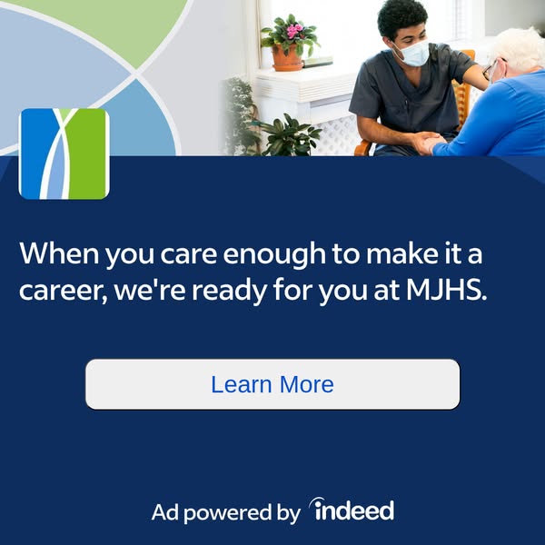 This image ad for MJHS is targeted towards people who are looking for a career where they can care for others. The ad fe