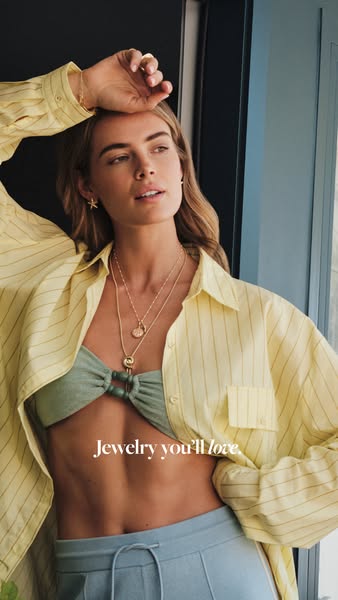This ad features a woman wearing the advertiser's jewelry. The ad headline is "Jewelry you'll love."