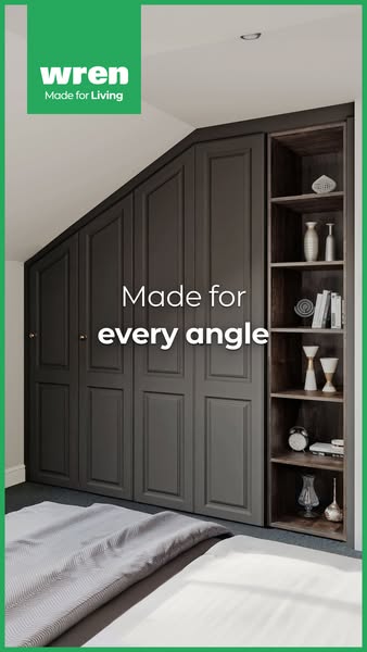 This ad showcases Wren's custom closet designs, highlighting how they can be tailored to fit any space, even those w
