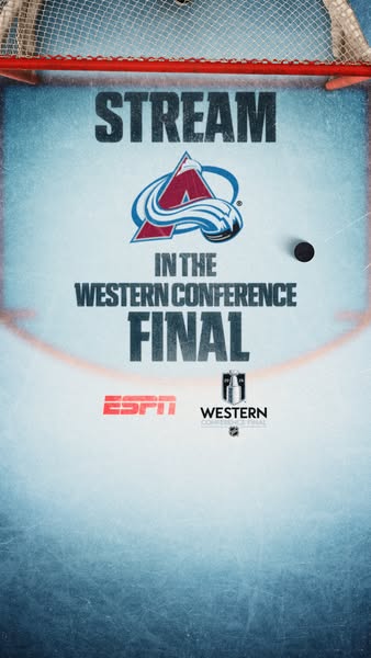This is an ad for streaming the Western Conference Final on ESPN. The ad shows the Colorado Avalanche logo over the text