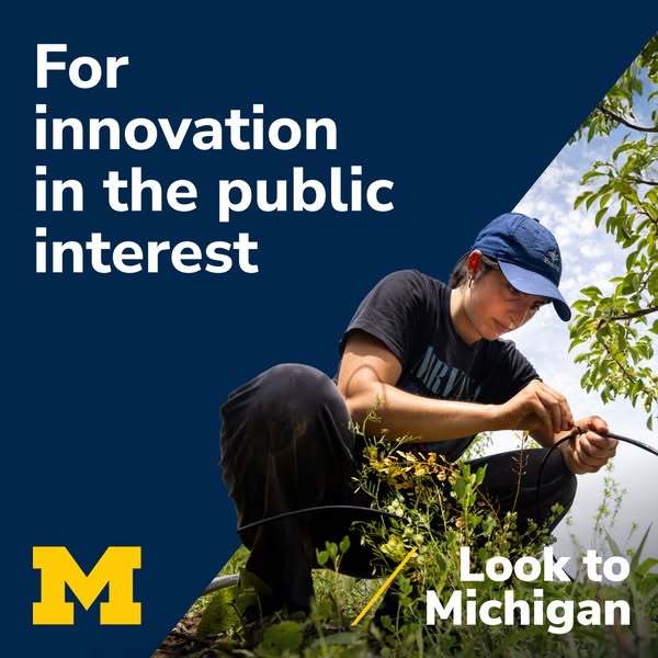 The ad uses an image of a student working on an outdoor project. The ad is intended to promote innovation at the Univers