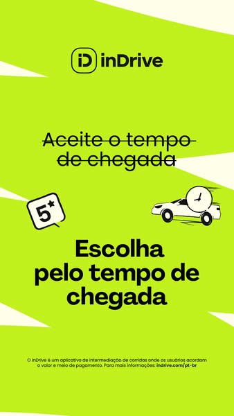 This inDrive ad highlights the app's unique feature: allowing users to choose rides based on arrival time. The ad fe