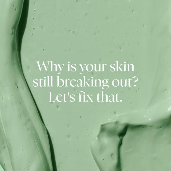 An image ad with green face mask being promoted. The ad copy talks about fixing breakouts.